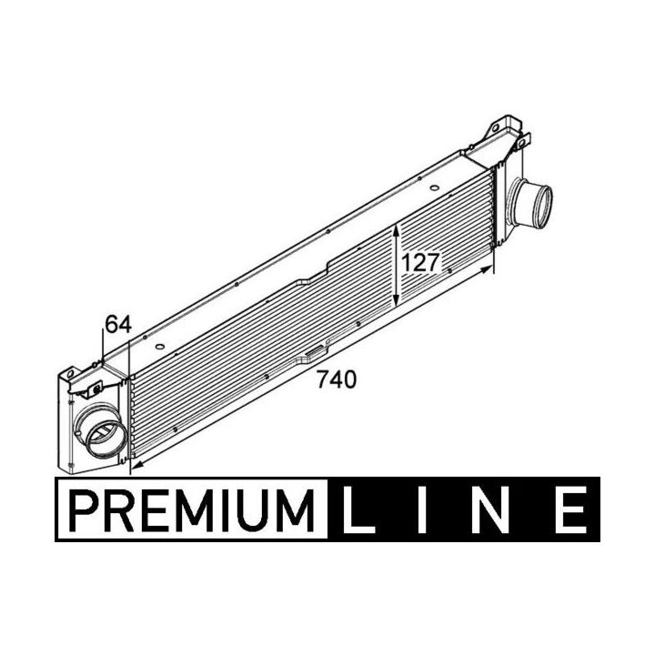 Tarpinis suslėgto oro aušintuvas, kompresorius MAHLE CI 158 000P