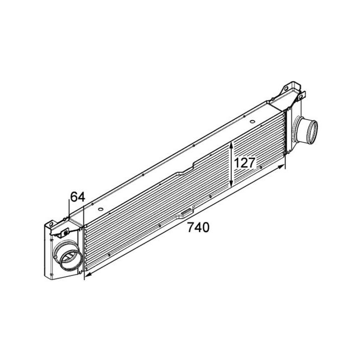 Tarpinis suslėgto oro aušintuvas, kompresorius MAHLE CI 158 000P