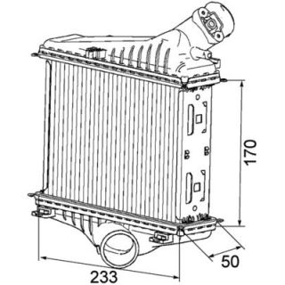Tarpinis suslėgto oro aušintuvas, kompresorius MAHLE CI 163 000P