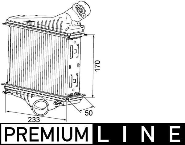 Tarpinis suslėgto oro aušintuvas, kompresorius MAHLE CI 163 000P