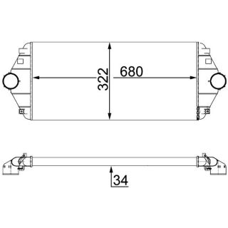 Tarpinis suslėgto oro aušintuvas, kompresorius MAHLE CI 17 000S