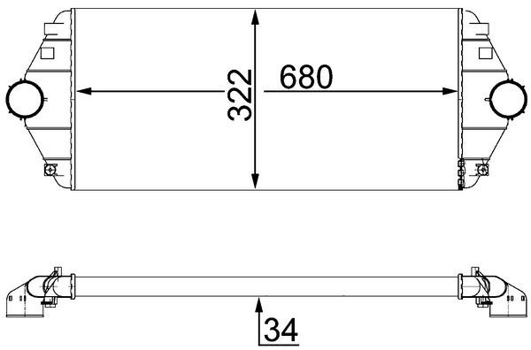 Tarpinis suslėgto oro aušintuvas, kompresorius MAHLE CI 17 000S