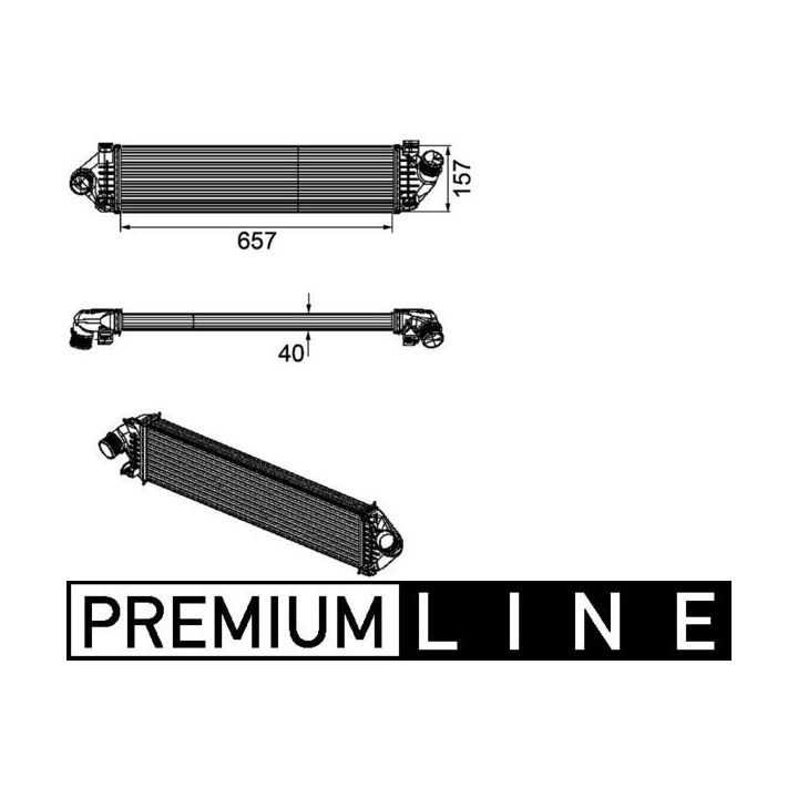Tarpinis suslėgto oro aušintuvas, kompresorius MAHLE CI 190 000P