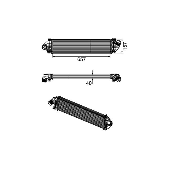Tarpinis suslėgto oro aušintuvas, kompresorius MAHLE CI 190 000P