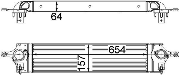 Tarpinis suslėgto oro aušintuvas, kompresorius MAHLE CI 201 000P