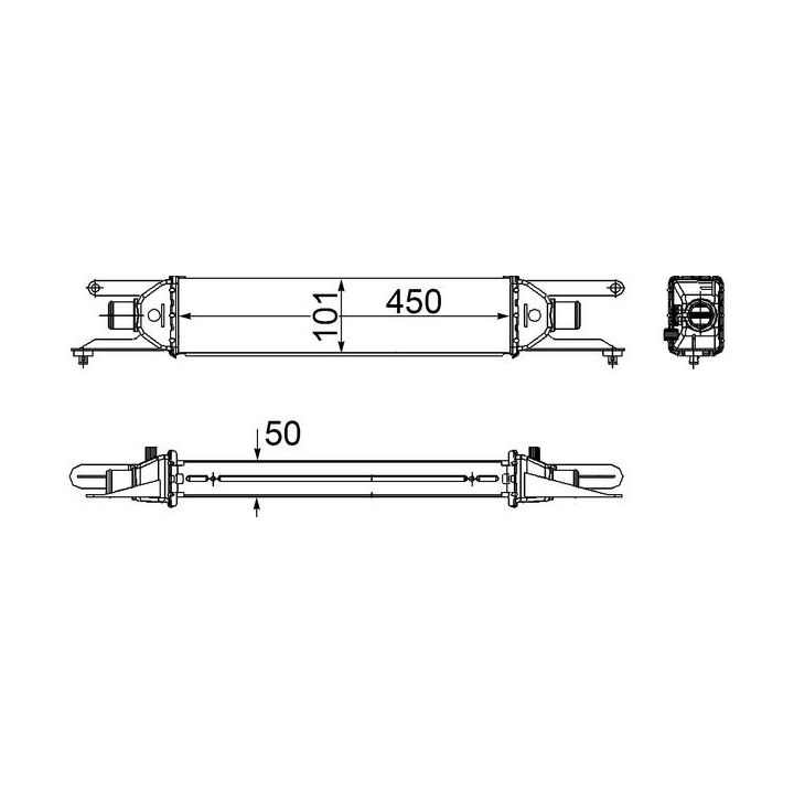 Tarpinis suslėgto oro aušintuvas, kompresorius MAHLE CI 205 000P
