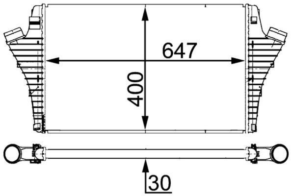 Tarpinis suslėgto oro aušintuvas, kompresorius MAHLE CI 21 000S