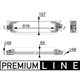 Tarpinis suslėgto oro aušintuvas, kompresorius MAHLE CI 213 000P