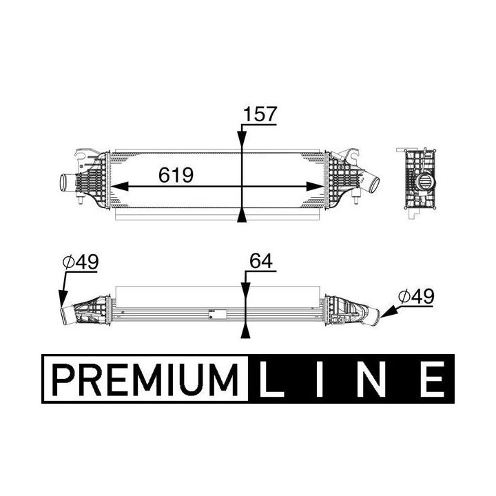 Tarpinis suslėgto oro aušintuvas, kompresorius MAHLE CI 213 000P