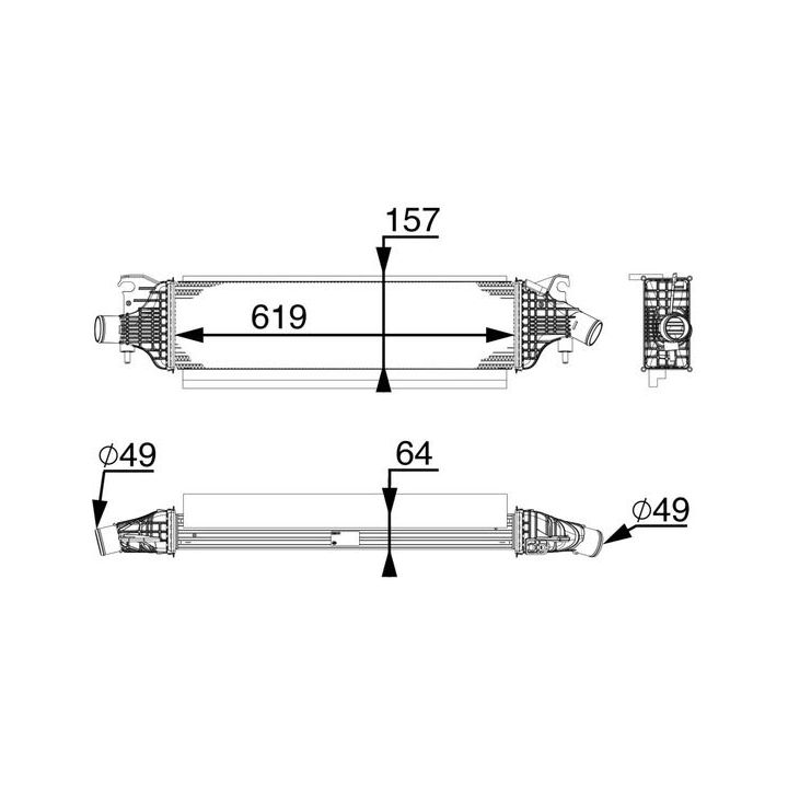 Tarpinis suslėgto oro aušintuvas, kompresorius MAHLE CI 213 000P