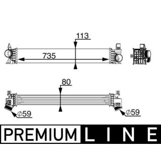 Tarpinis suslėgto oro aušintuvas, kompresorius MAHLE CI 217 000P
