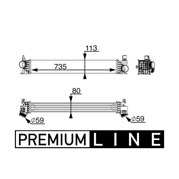 Tarpinis suslėgto oro aušintuvas, kompresorius MAHLE CI 217 000P