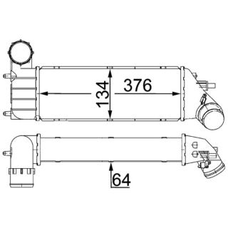 Tarpinis suslėgto oro aušintuvas, kompresorius MAHLE CI 23 000S