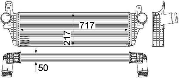 Tarpinis suslėgto oro aušintuvas, kompresorius MAHLE CI 242 000P