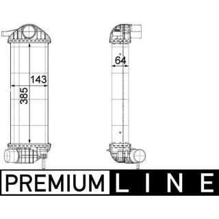 Tarpinis suslėgto oro aušintuvas, kompresorius MAHLE CI 243 000P