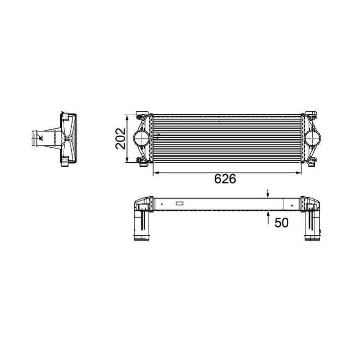 Tarpinis suslėgto oro aušintuvas, kompresorius MAHLE CI 254 000P