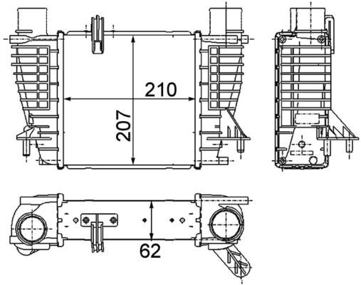 Tarpinis suslėgto oro aušintuvas, kompresorius MAHLE CI 264 000P