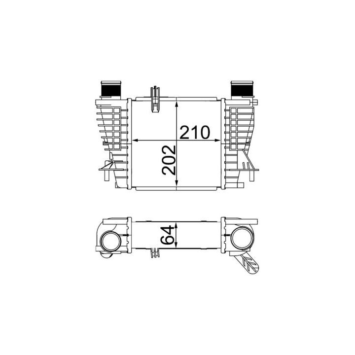 Tarpinis suslėgto oro aušintuvas, kompresorius MAHLE CI 264 000S