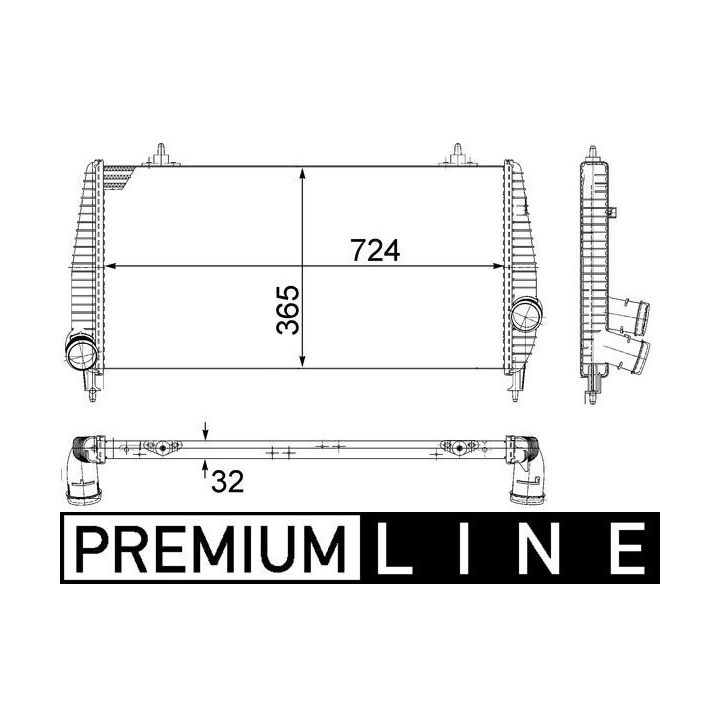 Tarpinis suslėgto oro aušintuvas, kompresorius MAHLE CI 266 000P