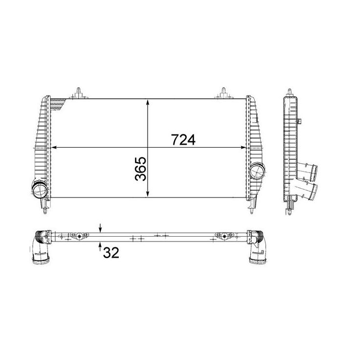 Tarpinis suslėgto oro aušintuvas, kompresorius MAHLE CI 266 000P