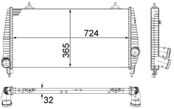 Tarpinis suslėgto oro aušintuvas, kompresorius MAHLE CI 266 000P