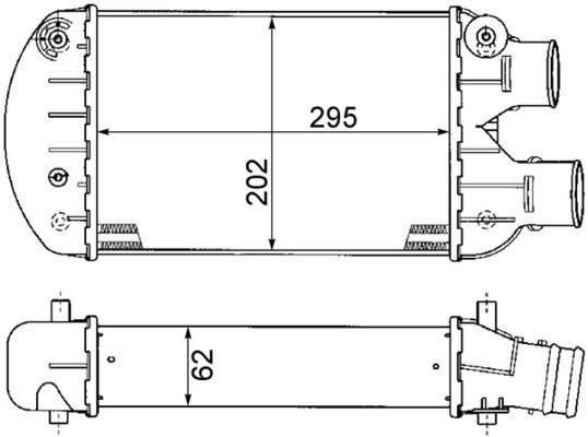 Tarpinis suslėgto oro aušintuvas, kompresorius MAHLE CI 341 000P