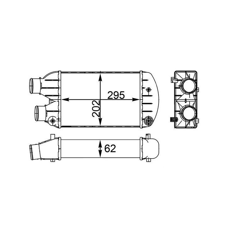 Tarpinis suslėgto oro aušintuvas, kompresorius MAHLE CI 341 000S
