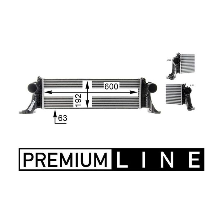 Tarpinis suslėgto oro aušintuvas, kompresorius MAHLE CI 370 000P
