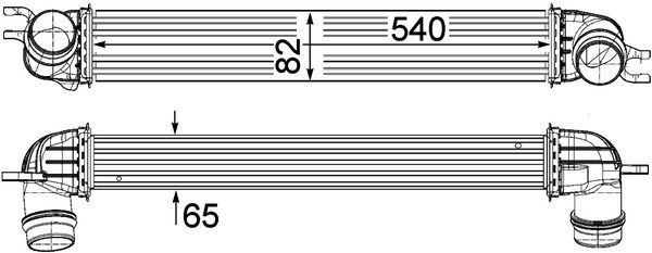 Tarpinis suslėgto oro aušintuvas, kompresorius MAHLE CI 375 000P