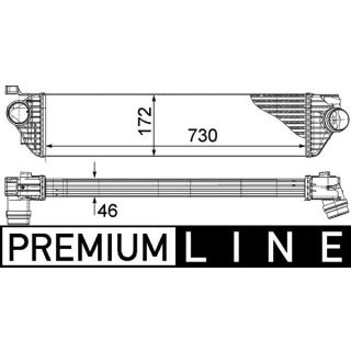 Tarpinis suslėgto oro aušintuvas, kompresorius MAHLE CI 386 000P