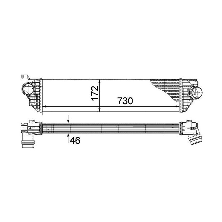 Tarpinis suslėgto oro aušintuvas, kompresorius MAHLE CI 386 000P