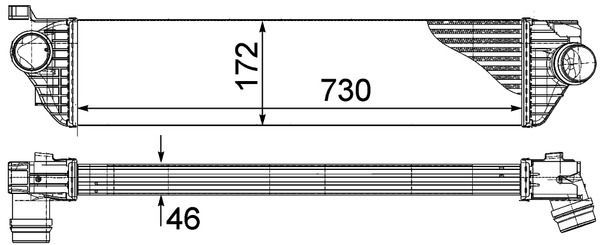 Tarpinis suslėgto oro aušintuvas, kompresorius MAHLE CI 386 000P