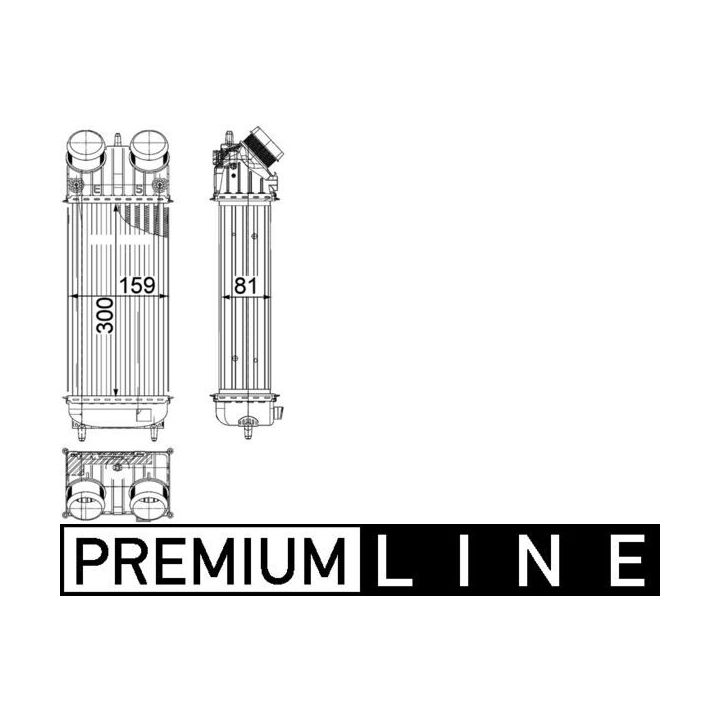 Tarpinis suslėgto oro aušintuvas, kompresorius MAHLE CI 418 000P