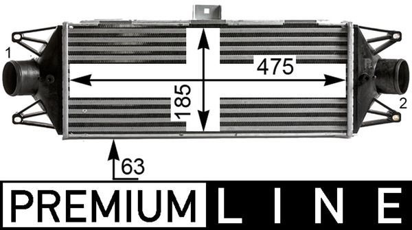 Tarpinis suslėgto oro aušintuvas, kompresorius MAHLE CI 438 000P