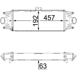 Tarpinis suslėgto oro aušintuvas, kompresorius MAHLE CI 438 000S