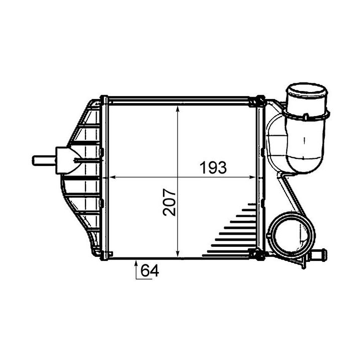 Tarpinis suslėgto oro aušintuvas, kompresorius MAHLE CI 459 000P