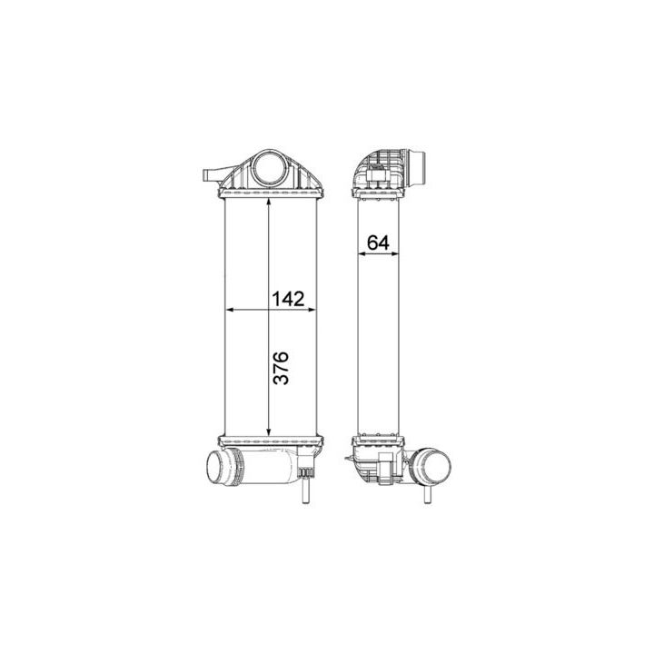 Tarpinis suslėgto oro aušintuvas, kompresorius MAHLE CI 477 000P