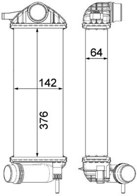 Tarpinis suslėgto oro aušintuvas, kompresorius MAHLE CI 477 000P