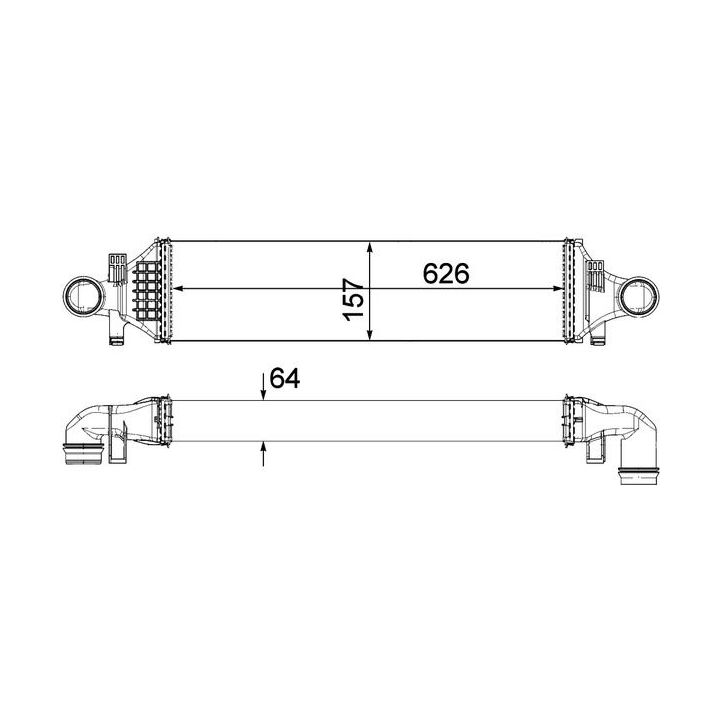 Tarpinis suslėgto oro aušintuvas, kompresorius MAHLE CI 480 000P