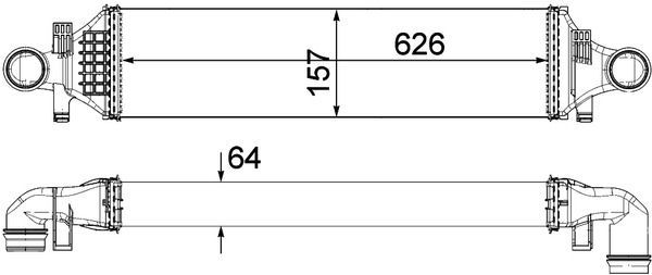 Tarpinis suslėgto oro aušintuvas, kompresorius MAHLE CI 480 000P