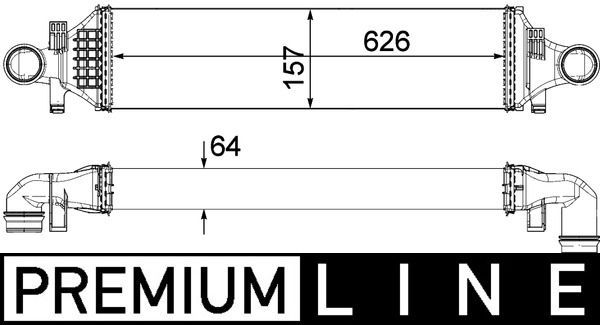 Tarpinis suslėgto oro aušintuvas, kompresorius MAHLE CI 480 000P