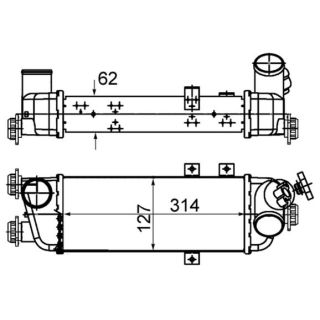 Tarpinis suslėgto oro aušintuvas, kompresorius MAHLE CI 500 000S