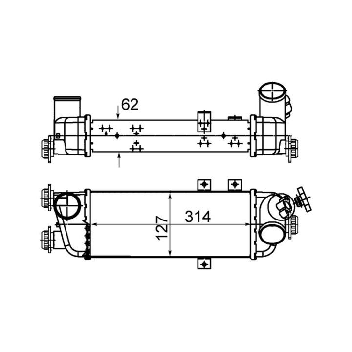 Tarpinis suslėgto oro aušintuvas, kompresorius MAHLE CI 500 000S