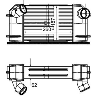 Tarpinis suslėgto oro aušintuvas, kompresorius MAHLE CI 503 000S