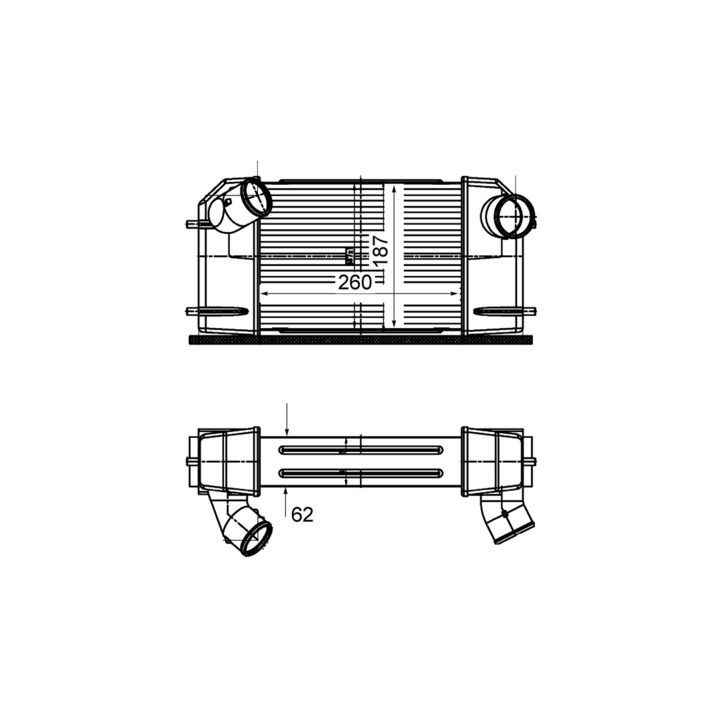 Tarpinis suslėgto oro aušintuvas, kompresorius MAHLE CI 503 000S