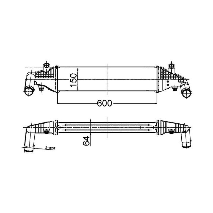 Tarpinis suslėgto oro aušintuvas, kompresorius MAHLE CI 504 000S