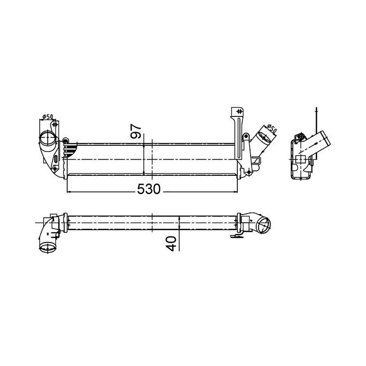 Tarpinis suslėgto oro aušintuvas, kompresorius MAHLE CI 506 000S