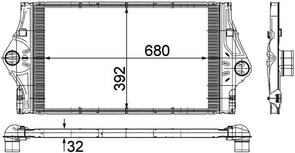 Tarpinis suslėgto oro aušintuvas, kompresorius MAHLE CI 59 000P