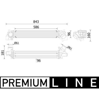Tarpinis suslėgto oro aušintuvas, kompresorius MAHLE CI 614 000P