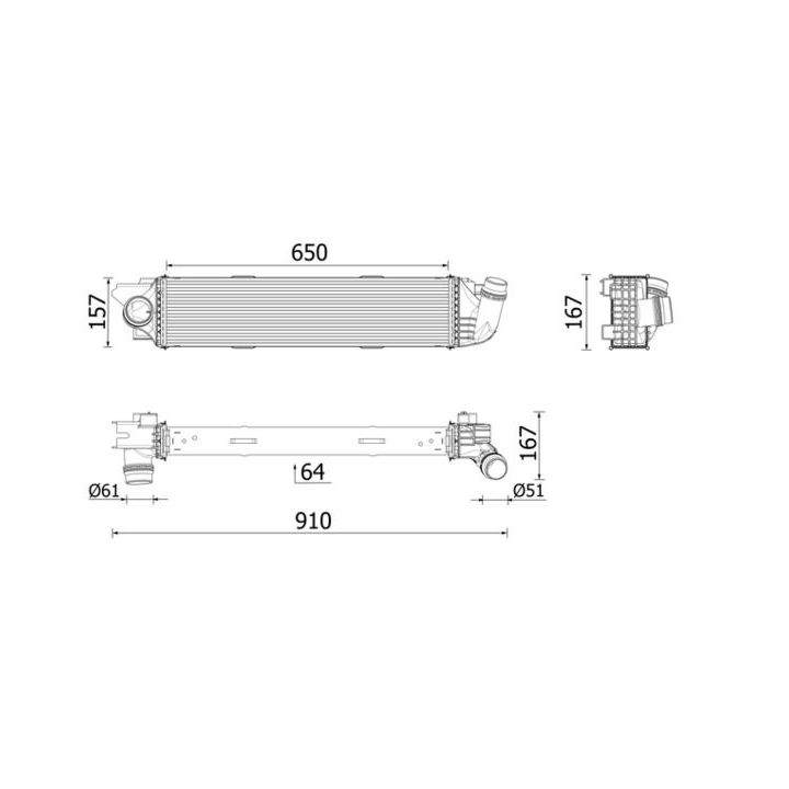 Tarpinis suslėgto oro aušintuvas, kompresorius MAHLE CI 701 000P